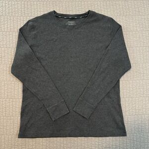 Jockey Thermal Waffle Knit Shirt Men XL Gray Base Layer Y2K Long Sleeve Outdoor